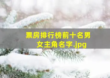 票房<a href='/tag/347'>排行榜</a>前十名男女主角名字