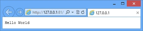 Web 浏览器中显示“Hello World”网页