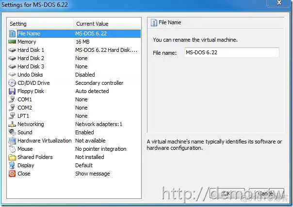 settings for ms-dos 6.22 dos2unix centos安装 如何安装dos6.22_VMware