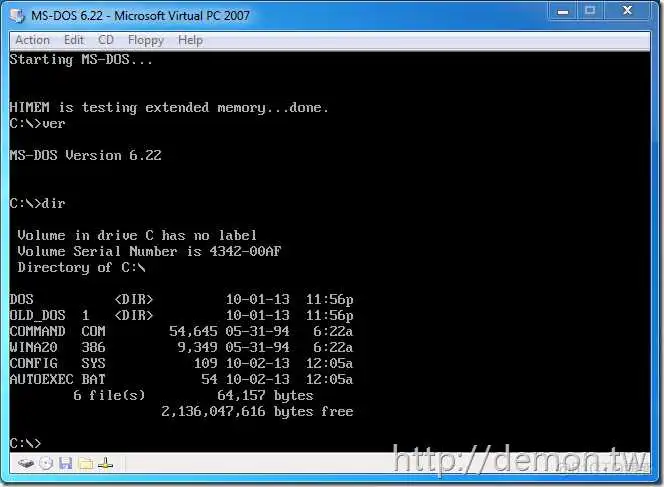 ms-dos version 6.22 dos2unix centos安装 如何安装dos6.22_VMware_07