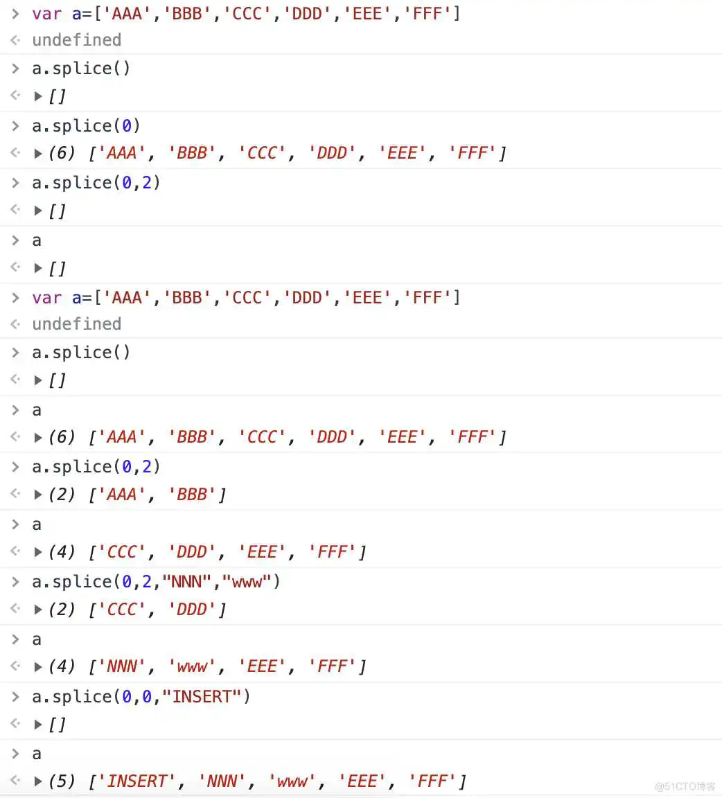 JavaScript Array方法slice与splice小结_数组元素_02