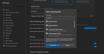 清除 Microsoft Edge 中的缓存