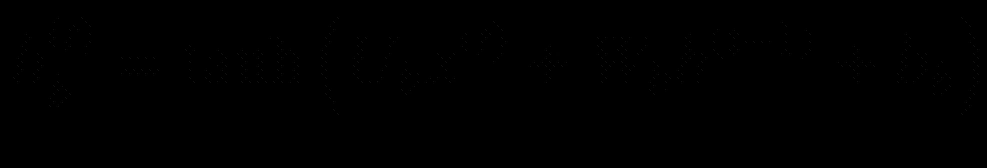 $$ {h}_b{(t)}=mathit{	anh}left({U}_b{x}{(t)}+{W}_b{h}^{left(t-1
ight)}+{b}_b
ight) $$