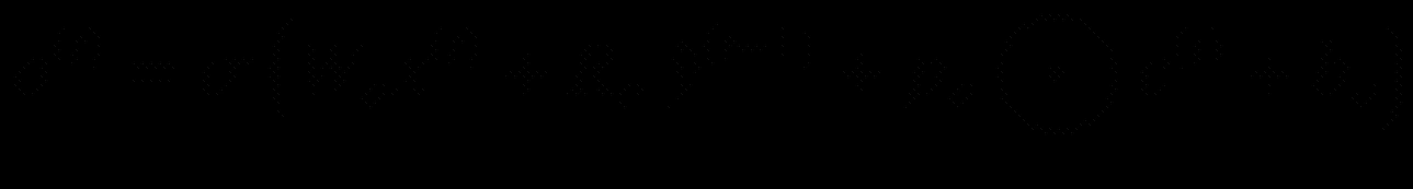 $$ {o}^{(t)}=sigma left({W}_o{x}{(t)}+{R}_o {hat{y}}{left(t-1
ight)}+{p}_obigodot {c}^{(t)}+{b}_o
ight) $$
