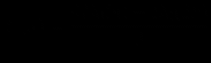 $$ {f}^{prime }(x)=frac{4{D}_0(h)-{D}_0(2h)}{3} $$