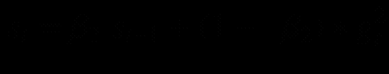 $$ {s}_t={beta}_2 {s}_{t-1}+left(1-kern0.5em {beta}_2
ight)ast {g}_t² $$