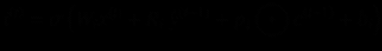 $$ {i}^{(t)}=sigma left({W}_i{x}{(t)}+{R}_i {hat{y}}{left(t-1
ight)}+{p}_ibigodot {c}^{left(t-1
ight)}+{b}_i
ight) $$
