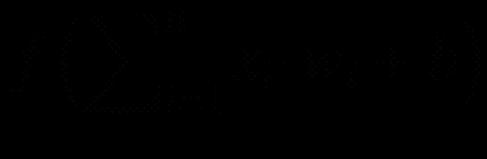 $$ fleft({sum}_{i=1}^n{x}_icdotp {w}_i+b
ight) $$