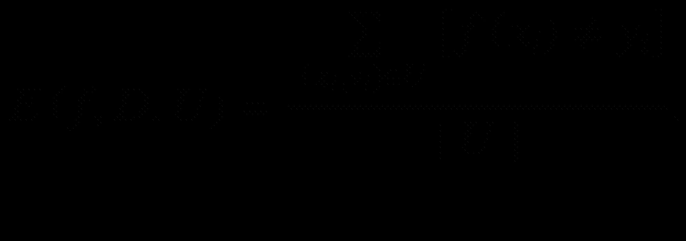 $$ Eleft(f,D,U
ight)=frac{ sum limits_{left({x}_i,{y}_i
ight)in U}left[fleft({x}_i
ight)
e {y}_i
ight]}{mid Umid }. $$