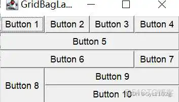 在这里插入图片描述 gridlayout布局<a href='/tag/270'>计算</a>器java gridbaglayout布局管理器的用法_默认值