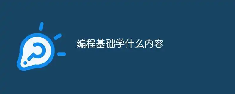 编程基础学什么内容
