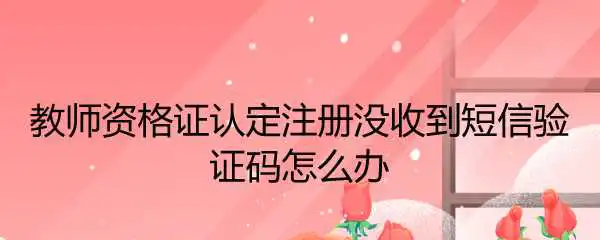 教师资格证认定注册没收到短信验证码怎么办