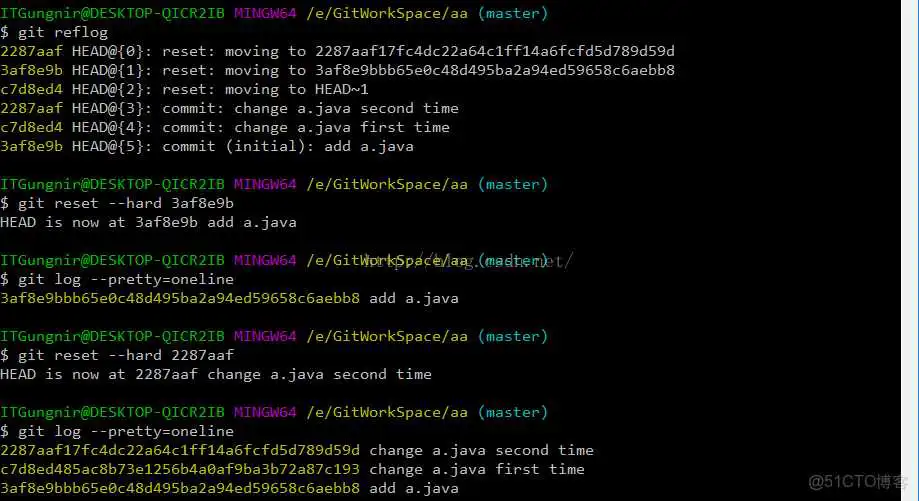 Android git将代码回退到某个版本_版本回退_05