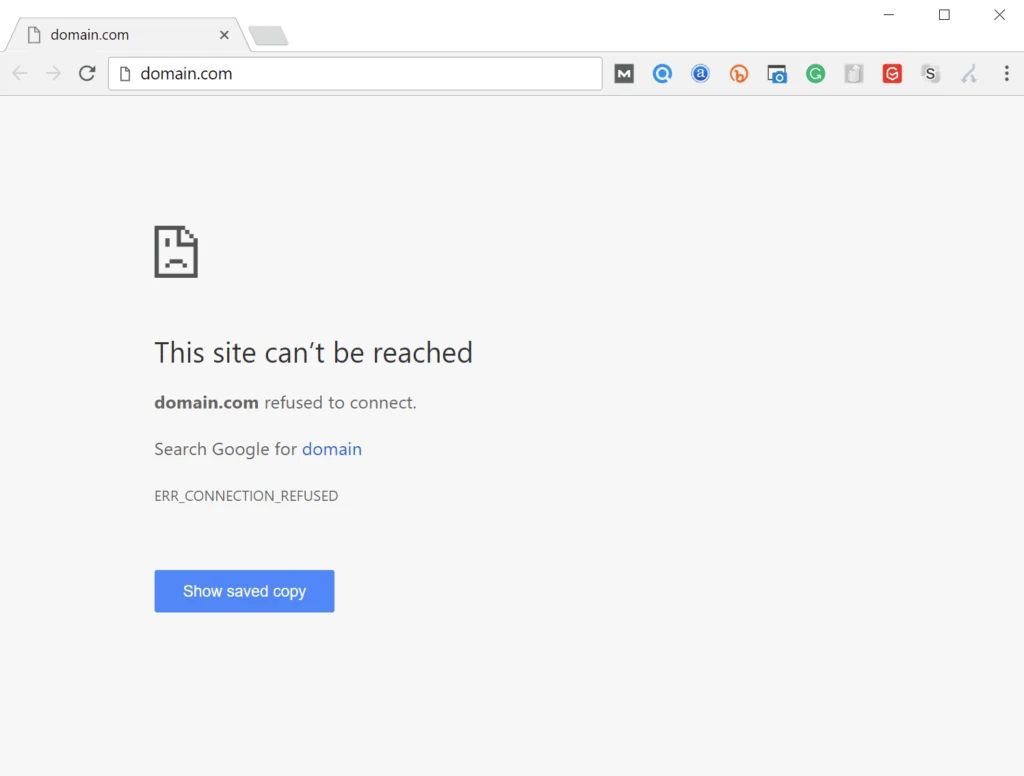 Google Chrome中的ERR_CONNECTION_REFUSED错误