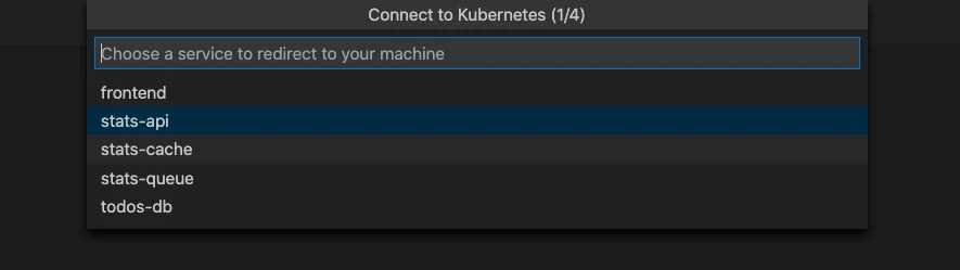 选择要连接到的服务