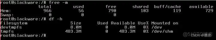 使用 free 查看内存情况 使用 df 查看挂载情况 WinPE启动盘镜像 光盘_Slackware 安装图解_17