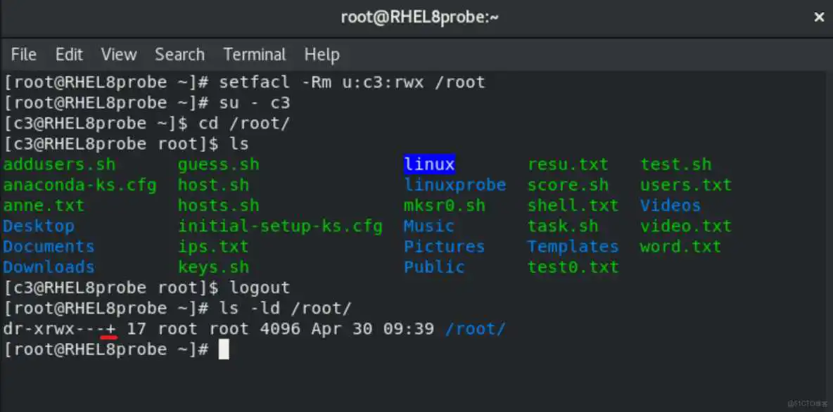 RHEL8用户身份与文件权限-Linux就这么学5_文件名_26