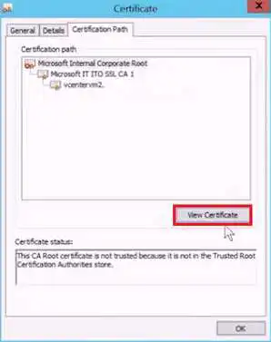 打开“查看证书”页的屏幕截图。