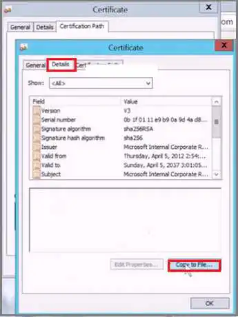 打开证书导出向导的屏幕截图。