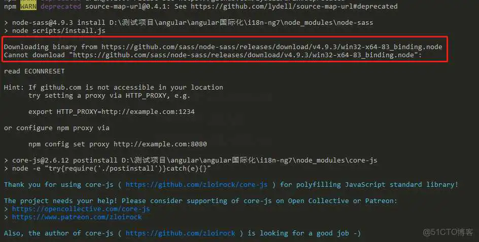 node sass总是安装不上 找不到python 安装nodesass环境中报错_下载文件